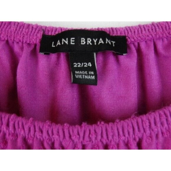 Lane Bryant Women's Top Plus Size 22/24 3X Purple Long Sleeve Peplum Shirt - Picture 8 of 12